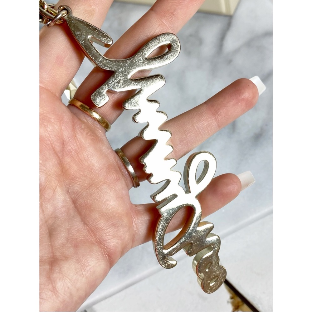 Jimmy Choo Crystal Logo Bag Charm/Keychain - Picture 7 of 9